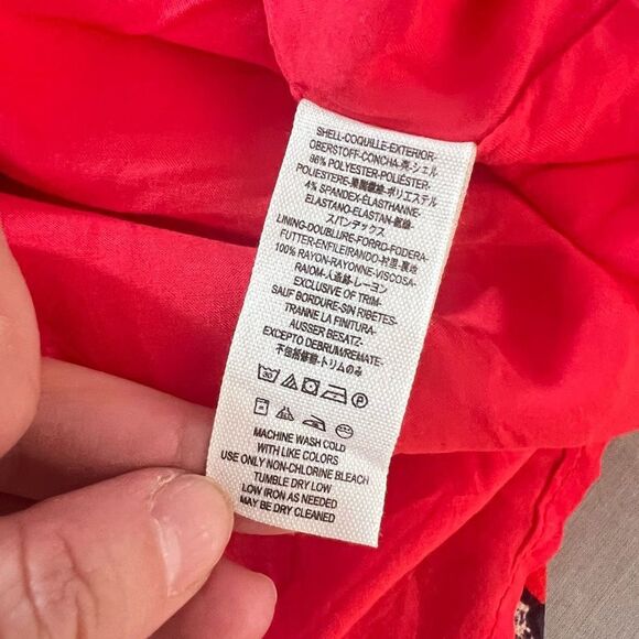 Free people red floral sleeveless flutter by sundress size 2 - Picture 9 of 11